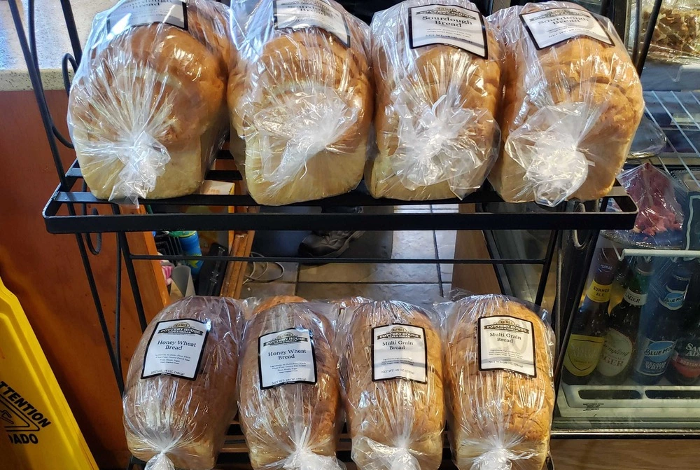 freshly baked bread at pottery house cafe