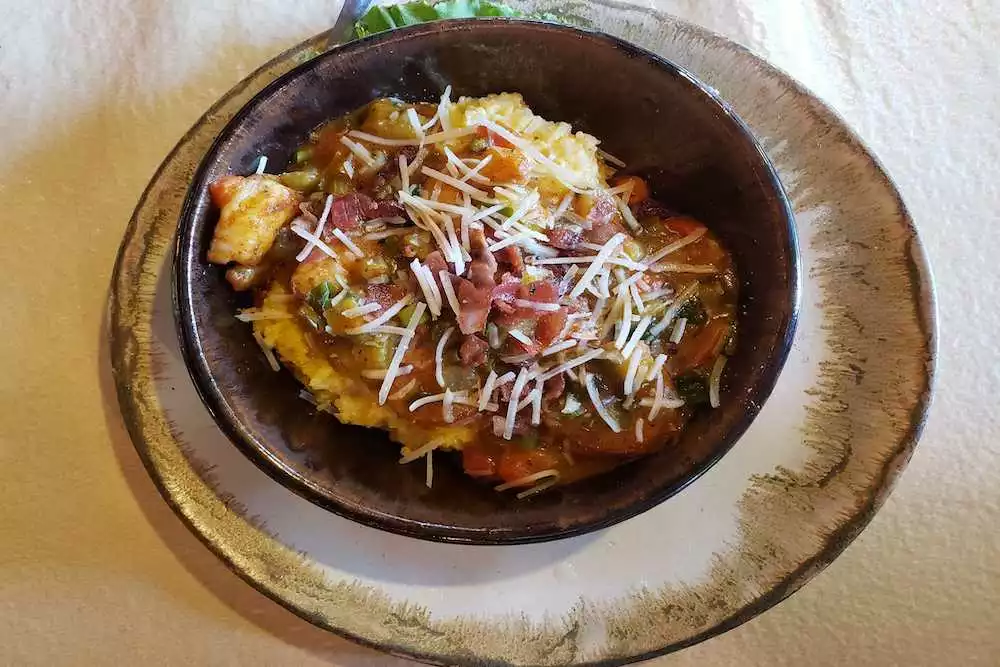 Shrimp & Grits at Pottery House Cafe in Pigeon Forge