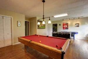 The game room at Appleview River Resort in the Smoky Mountains.