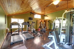 The excellent workout room at Appleview River Resort near Pigeon Forge TN.