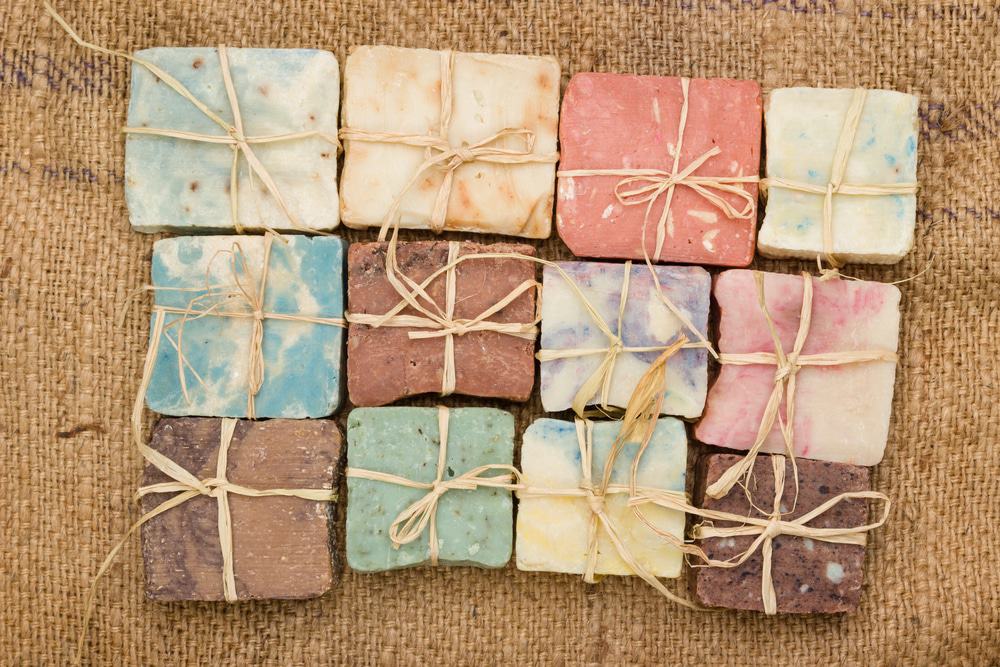 different homemade soaps