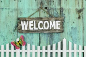 welcome sign for outside
