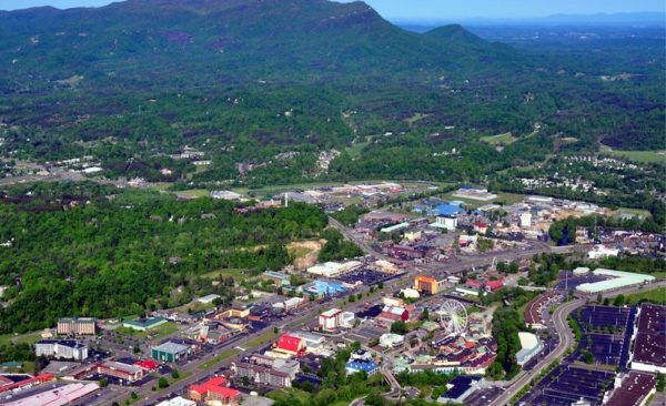 aerial view pigeon forge