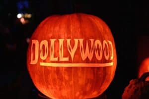 Dollywood pumpkin lit up